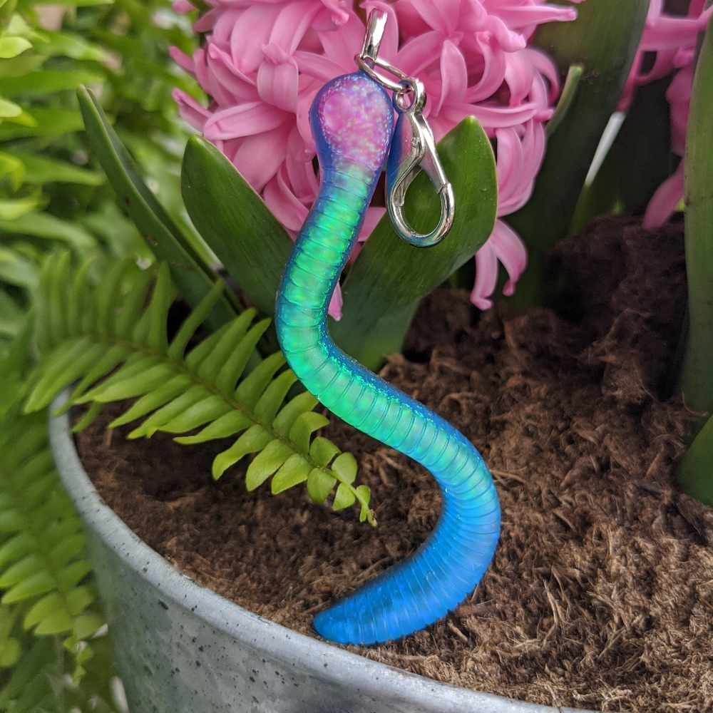 🌈BOGO🌈 Resin Keychain - Rainbow Worm